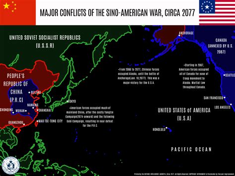 Sino-American War educational material and map, October 23, 2077 ...