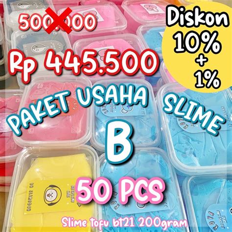 Jual Paket Usaha Slime B Bt Tofu Slime Gr Indonesia Shopee Indonesia