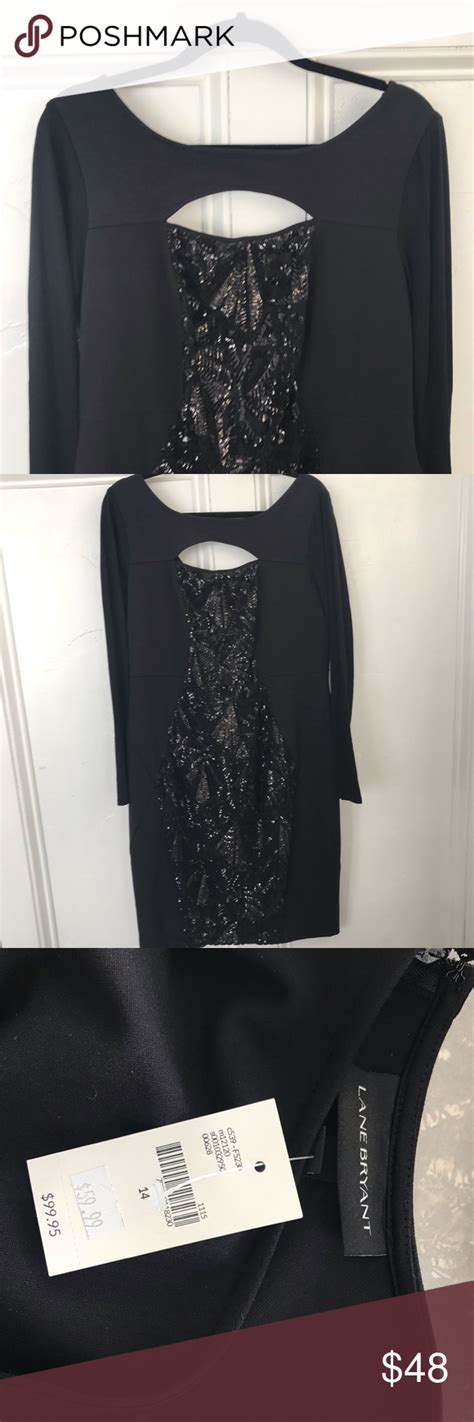 Lane Bryant Black Special Occasion Dress Sequins Lane Bryant Black