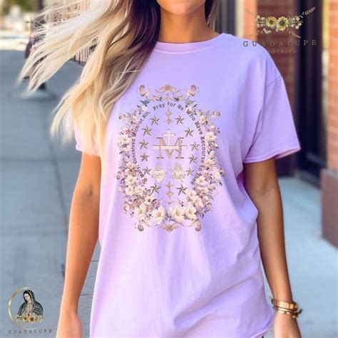 Miraculous Medal T Shirt Virgin Mary T Shirt Catholic Gifts For Women