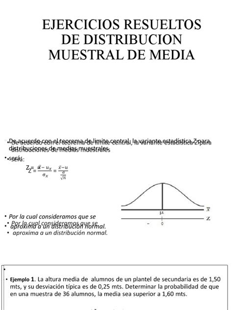 Ejercicios Resueltos De Distribucion Muestral De Media Pdf