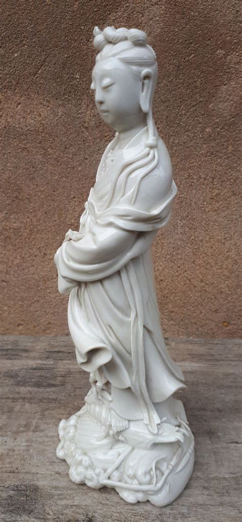 Proantic Statue Guanyin Blanc De Chine Dynastie Qing