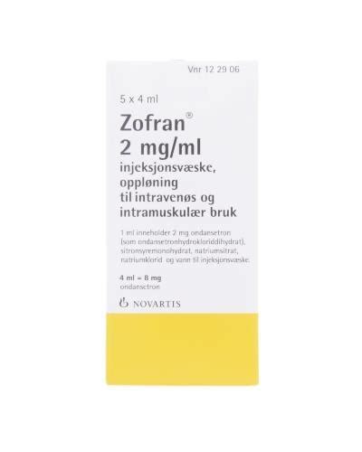 Zofran 2 Mgml Injeksjon Ampuller 5x4ml Apotek 1