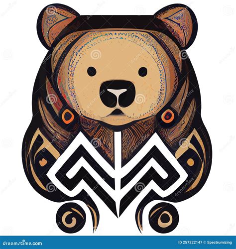 Vector De Ilustraci N De Oso Aislado En Blanco Con Estilo Tribal