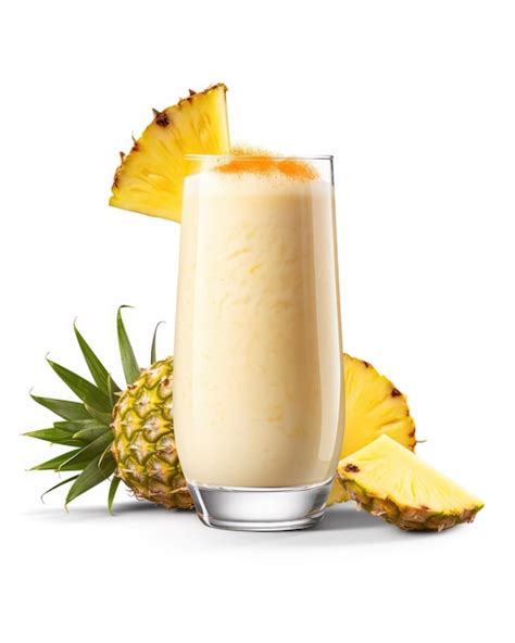 Fresh Smoothie Pineapple Lassi Con Fruta De Pi A En Un Estudio De Fondo