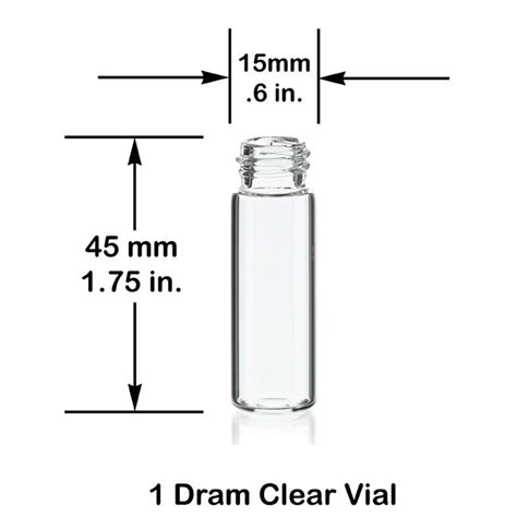 1 Dram Glass Vial W Cap 144pcs The Kore