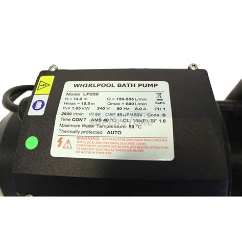 Whirlpool LX LP250 2 5hp 1 Speed Hot Tub Pump Hot Tub Parts Superstore