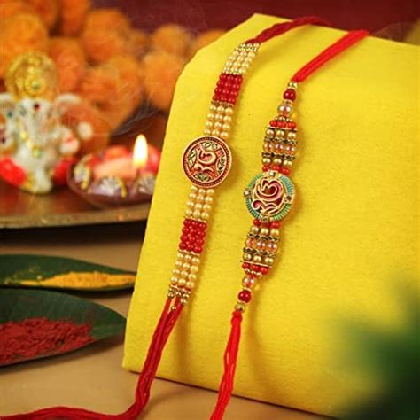 Tied Ribbons Set Of 2 Rakhi For Brother With T Set Rakhi