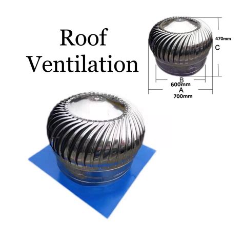 60 50cm 201 Stainless Steel Roof Heat Ventilation Unpowered Hood Wind