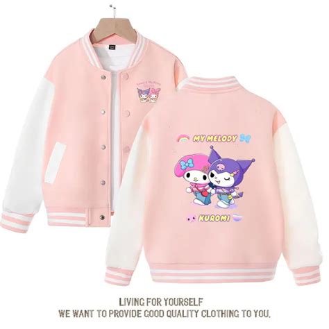 Sanrios Kids Baseball Uniforms Kawaii Anime MyMelody Cinnamoroll Kuromi ...