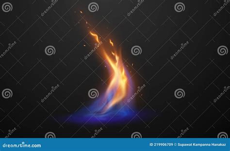 Fire Flames Burning Red Hot Sparks Realistic Abstract Stock Vector Illustration Of Blaze
