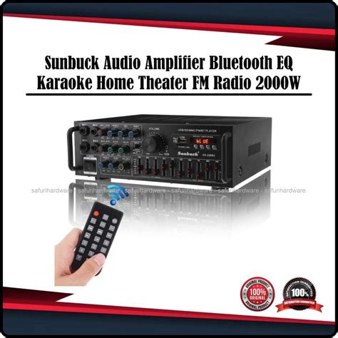 Sunbuck Amplifier Bluetooth Eq Karaoke Home Theater Fm Radio 2000w