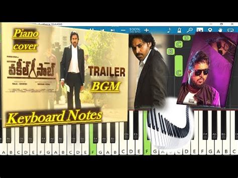 Vakeel Saab Trailer Bgm Keyboard Notes Piano Cover Pawan Kalyan