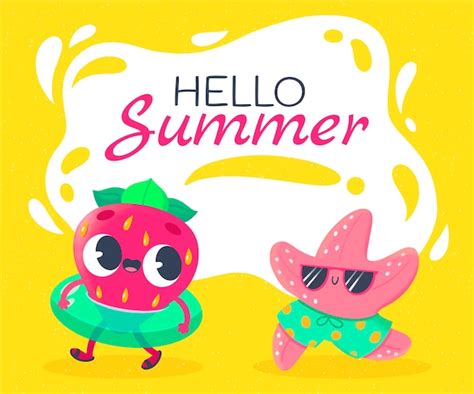 Free Vector Hand Drawn Hello Summer Illustration