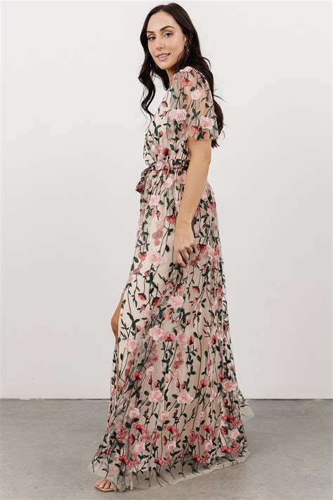 Marseille Embossed Maxi Dress Rose Garden Baltic Born