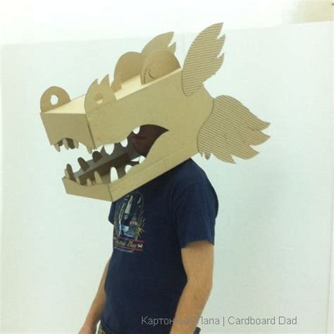 Cardboard dragon mask #capgrossos #santjordi | dressups & costumes ... | Dragon crafts, Diy ...