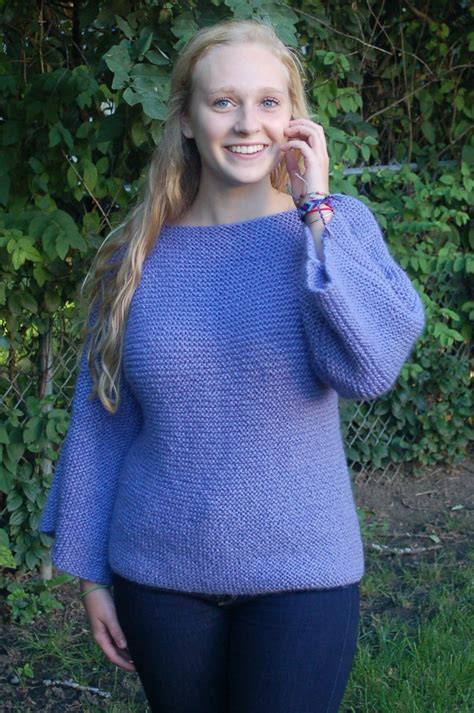 Easy To Knit Sweater Pattern Garter Stitch Knitting Pattern Simple To Knit Sweater Pattern Etsy