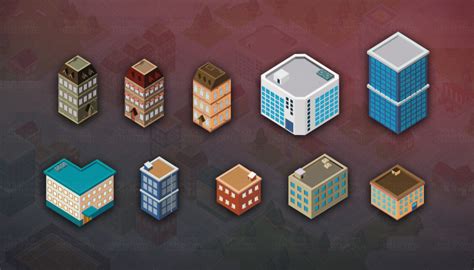 Vector Art Isometric City - thegameassetsmine