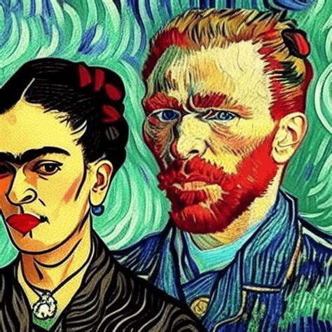 Van Gogh And Frida Kahlo Graphic · Creative Fabrica