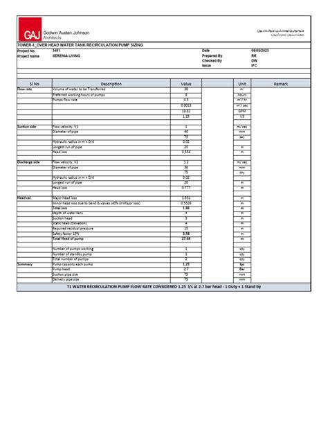 Recirculation Pump Sizing | PDF | Pump | Continuum Mechanics