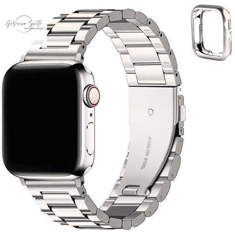 Черный Металлический блочный стальной ремешок для смарт часов Apple ...