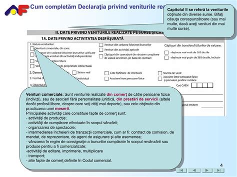 PPT Se completează doar de persoanele fizice Se referă la veniturile