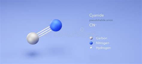 Cyanide Molecule Molecular Structures Cyanide Ion 3d Model Structural Chemical Formula And