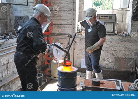 Metal Casting With Red Hot Crucible Editorial Stock Image Image Of Casting Alumnium 72536809