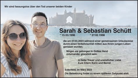 Wir Sind Fassungslos Ber Den Tod Unserer Beiden Kinder Sarah Sebastian