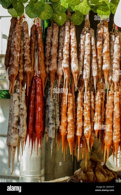 Traditional Sausage Shaped Candies With Walnut In It Stock Photo Alamy