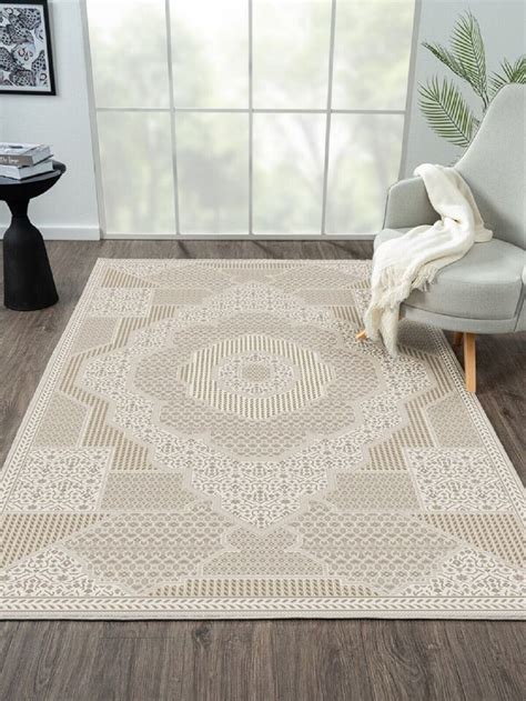 Latitude Vive Calrissian Oriental Machine Woven Beige Area Rug