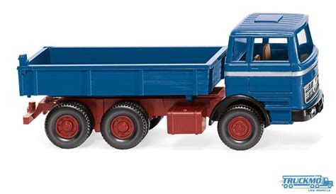 Wiking Mercedes Benz Flat Bed Tipper Azure Blue 042407 TRUCKMO Truck