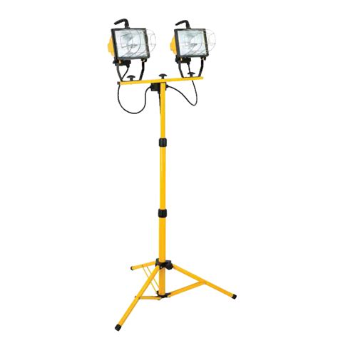 Noma Twin Head Halogen Flood Light With Tripod 2700k Weather Resistant 5 Ft Cord 1000w