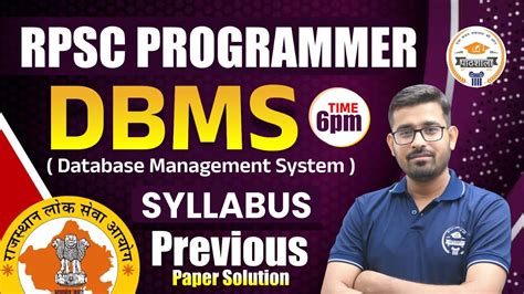 RPSC PROGRAMMER DBMS Database Management System SYLLABUS