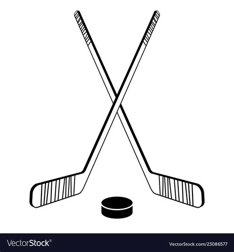 Two Crossed Hockey Sticks Royalty Free Vector Image