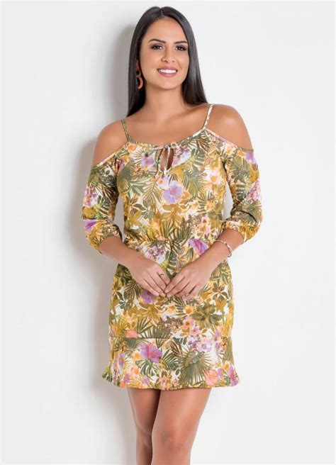 Vestido Ciganinha Floral Babado Na Barra Queima De Estoque