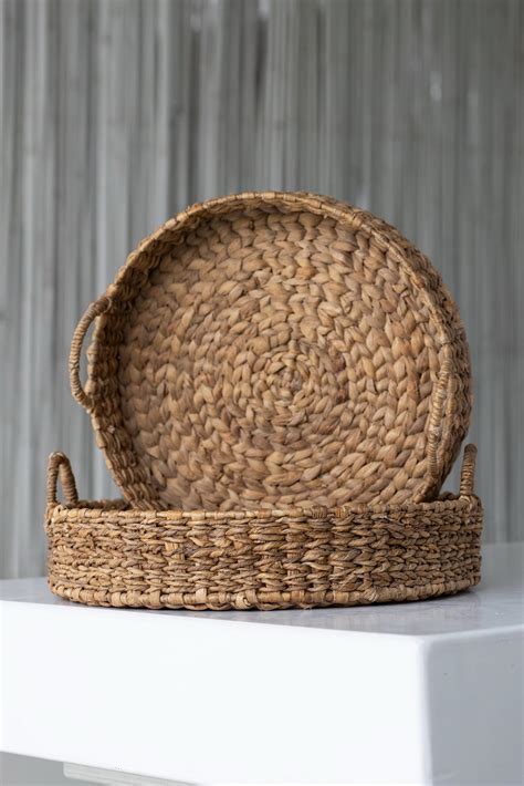 Round Basket Tray – Aegean Blue