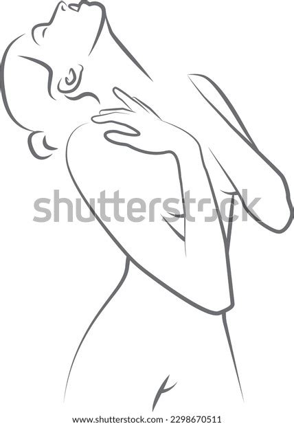 Nude Woman Line Art Vector Modelling Stock Vector Royalty Free Shutterstock