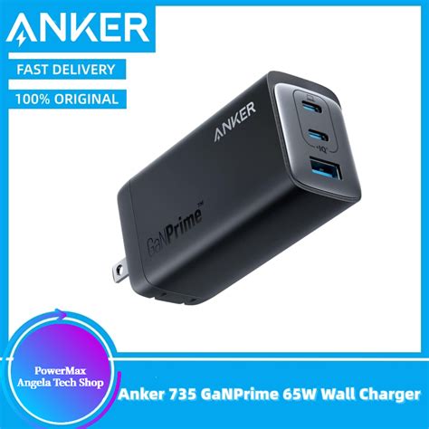 Anker 735 GaNPrime 65W 3 Port Fast Compact Foldable Wall Charger USB C