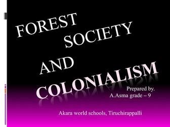 Forest society and colonialism | PPT