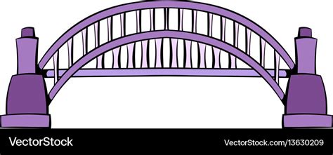 Sydney harbour bridge icon cartoon Royalty Free Vector Image