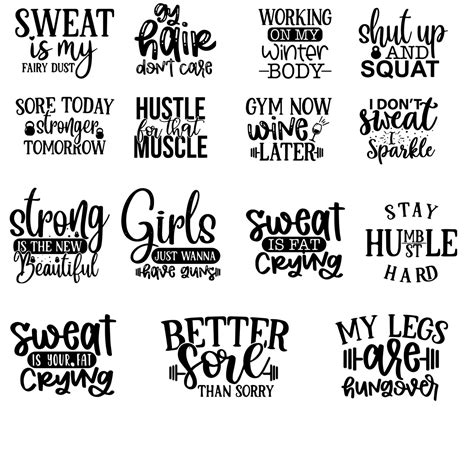 Girls Gym Quotes Svg Bundle Sport Svg Gym Svg Bundle Gym Etsy