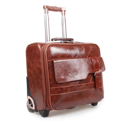 Letrend Brown Retro Rolling Luggage Spinner 16 Inch Men Business Cabin Suitcase Wheels Trolley