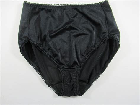 Vintage Vassarette Hi Cut Brief Panties Women XL Blac Gem