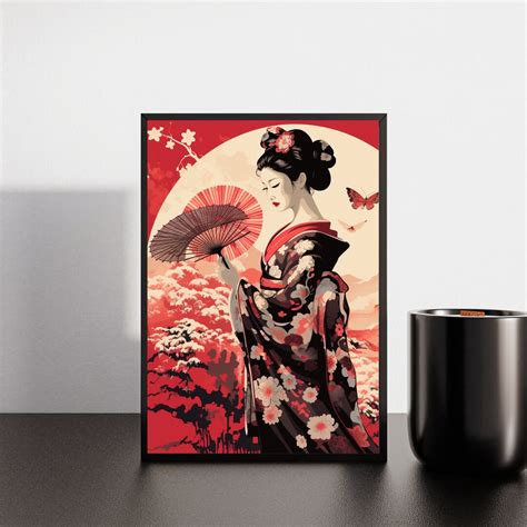 Japanese Geisha Wall Art Geisha Decor Geisha Vintage Poster Geisha