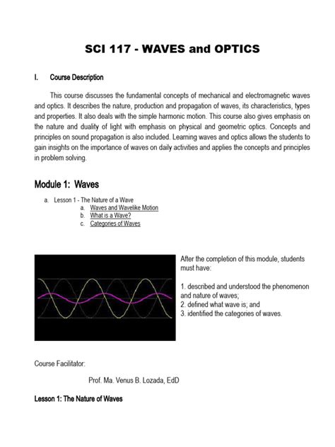 Module 1 - Waves | PDF | Waves | Sound 