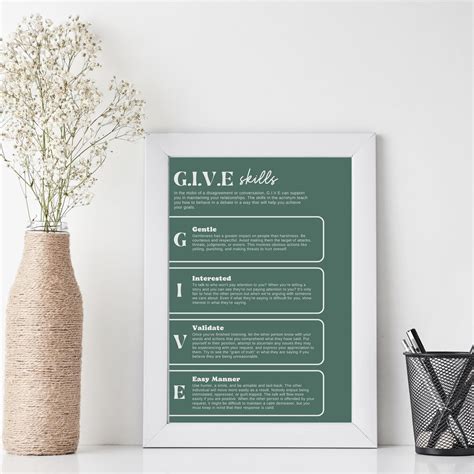 DBT Poster GIVE Skills for Therapy Office Decor Counseling - Etsy