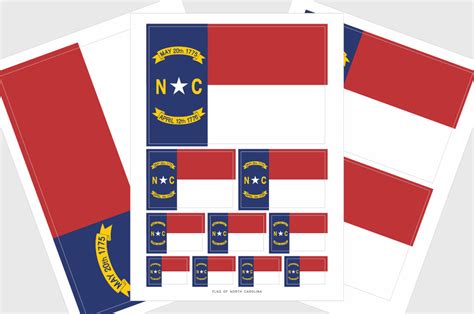 North Carolina Flag Sticker, Weatherproof Vinyl North Carolina Flag St ...