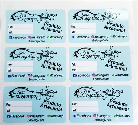 50 Etiquetas Adesivas Personalizadas 7x10cm Elo7