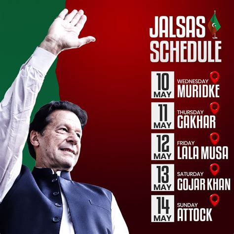 Imran Khan Pti Jalsa Schedule For Punjab May